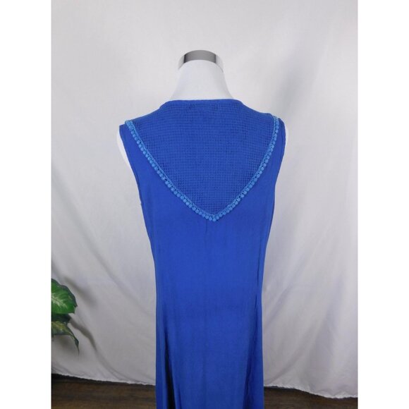 Studio West Apparel Dress Womens Small Blue Embroidered Boho Sleeveless Maxi - Picture 7 of 11